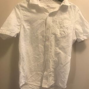Boys White With Blue Specs Collared Arizona Shirt Size 10/12